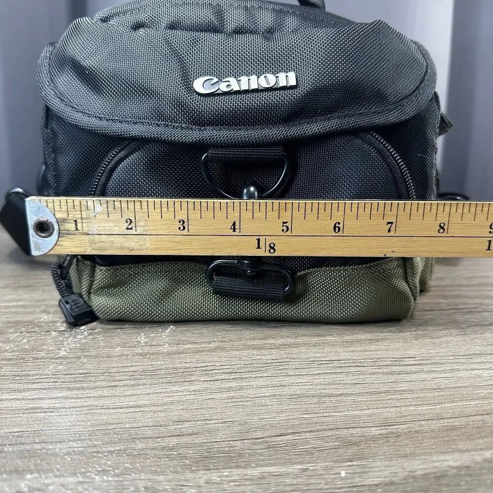 Canon Camera Bag Padded SLR Multi Strap Black & Green Carry Tote Shoulder Case